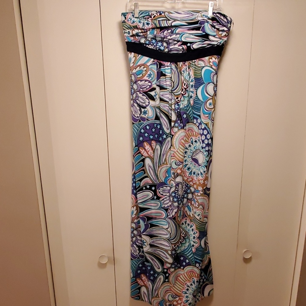 Worth Strapless Print Long Dress